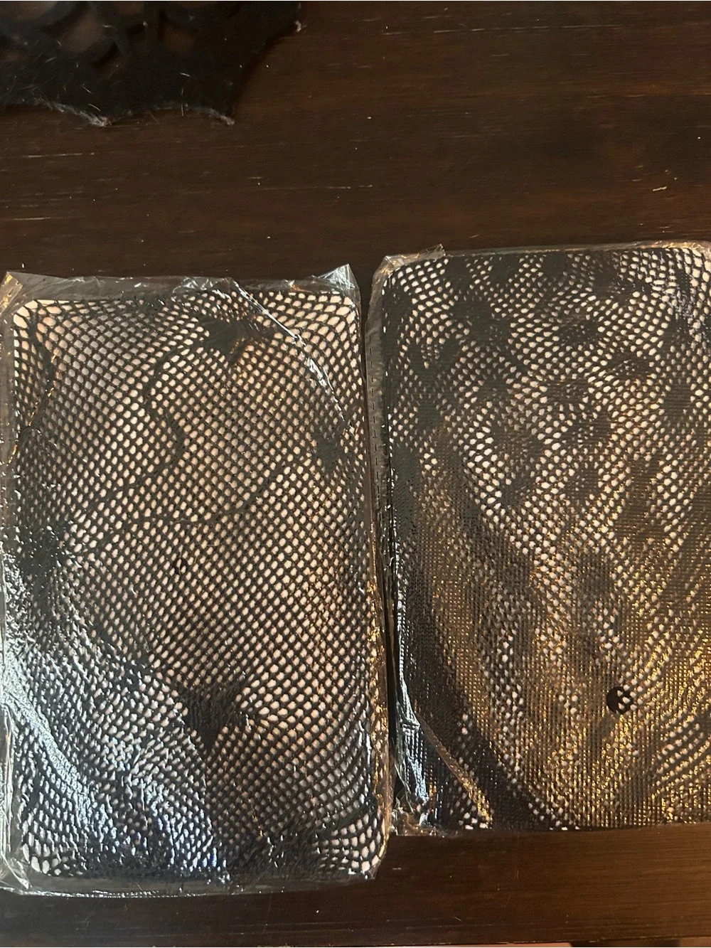 Black Patterned Fishnets - Women’s